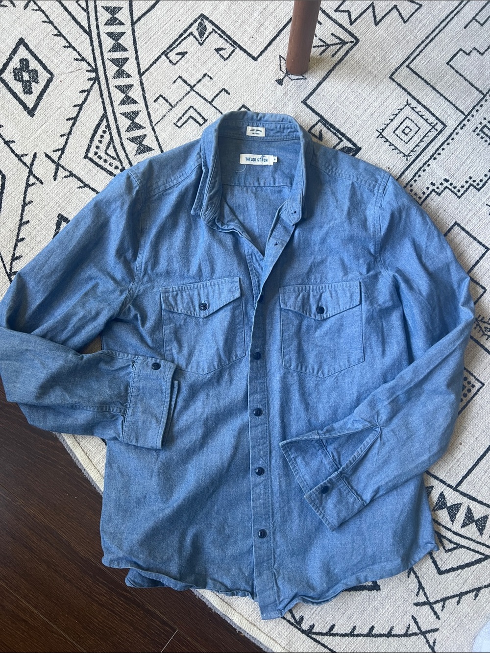 Taylor Stitch Blue Button-Up Denim Shirt